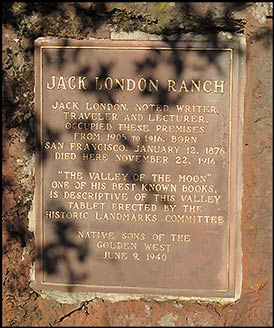 Jack London Ranch Plaque from Native Sons of the Golden West
