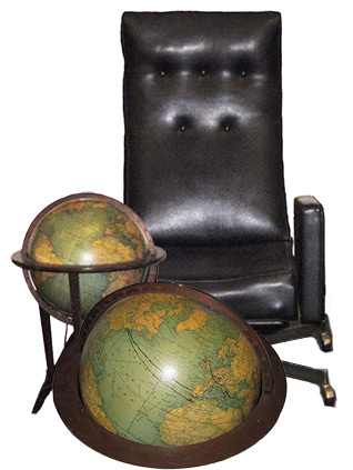 Steinbeck's chair and globe